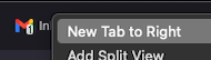 Screenshot showing how to open a new tab to the right of the current one